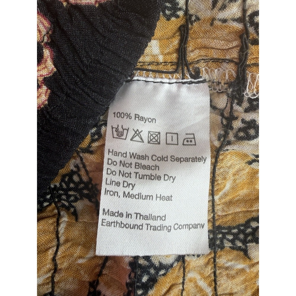 Earthbound Trading Company Harem Boho Pants Womens Small Colorful Hippie Baggy - Picture 7 of 13